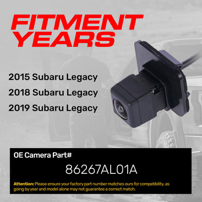 Subaru Legacy (2015, 2018-2019) OEM Replacement Backup Camera OE Part # 86267AL01A