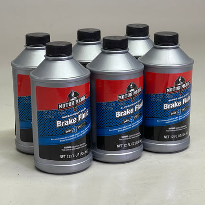 MOTOR MEDIC (6 PACK) Super Heavy Duty Dot 4 Brake Fluid 12 fl oz Grey M4512