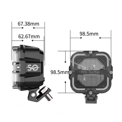 Shoreline Offroad Pro Series Bright White LED 4” Pods with Amber DRL