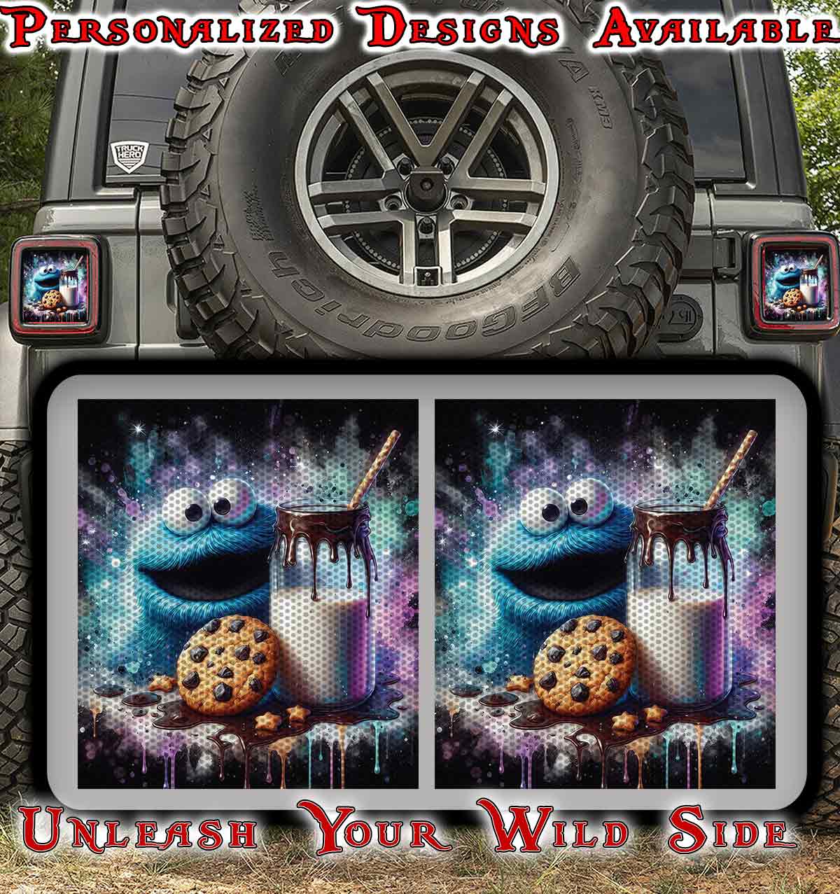 Cookie monster Taillight cover decal 28
