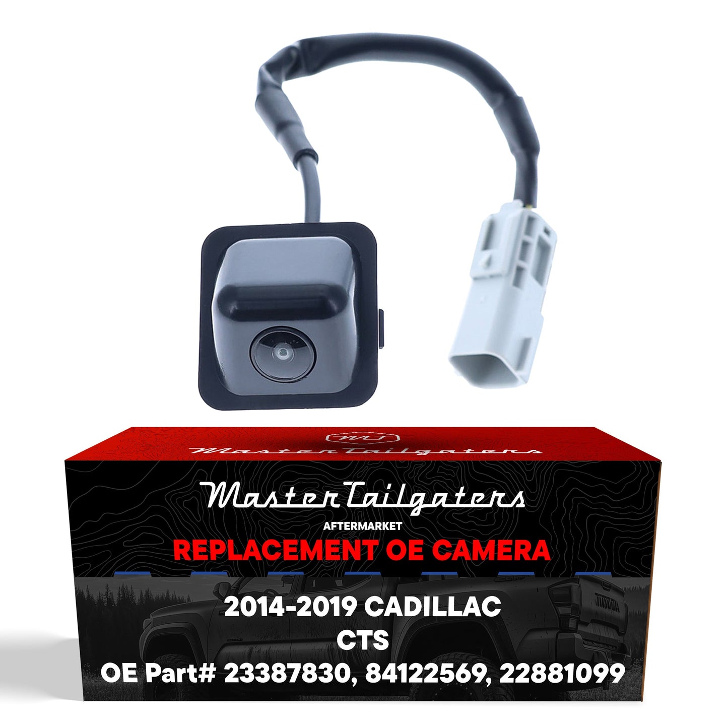 Cadillac CTS Sedan w/o Surround View (2014-2016), Cadillac CTS Sedan w/o Surround View w/o Video Display Mirror (2017-2019) OEM Replacement Backup Camera OE Part # 23387830, 22881099, 84122569