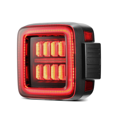 AlphaRex 18-23 Jeep Wrangler JL NOVA Prismatic LED Taillights Black-Red 602020 *Discontinued