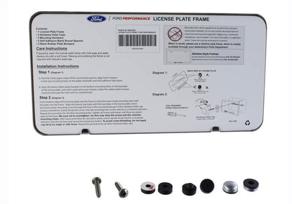Ford Racing Slim License Plate Frame - Brushed Stainless Steel M-1828-SSC