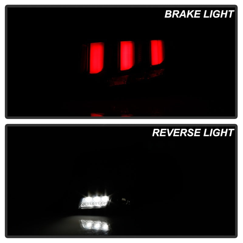 Spyder 10-12 Ford Mustang Light Bar Seq Turn Signal LED Tail Lights - Smoke ALT-YD-FM10-LED-SM 5085115
