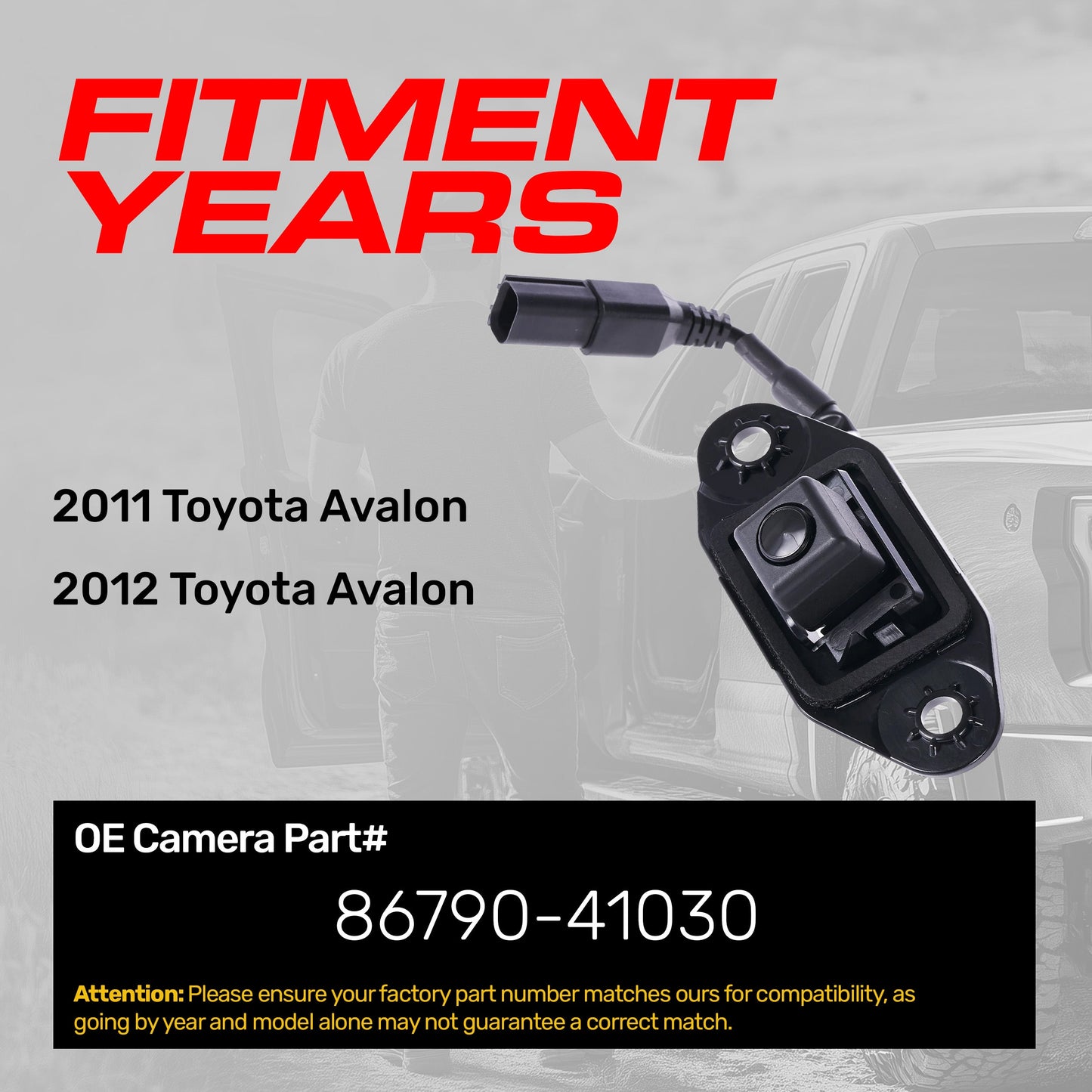 Toyota Avalon (2011-2012) OEM Replacement Backup Camera OE Part # 86790-41030