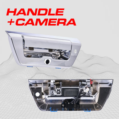 Ford F150 (2015-2018) Chrome Replacement Tailgate Handle with Backup Camera