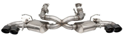 Corsa 2020 Corvette C8 3in Valved Cat-Back 4.5in Blk Quad Tips - Fits Factory Perf Exhaust w/ AFM 21100BLK