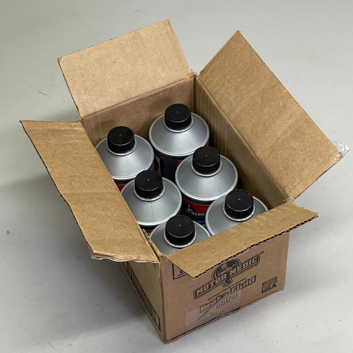 MOTOR MEDIC (6 PACK) Super Heavy Duty Dot 4 Brake Fluid 12 fl oz Grey M4512