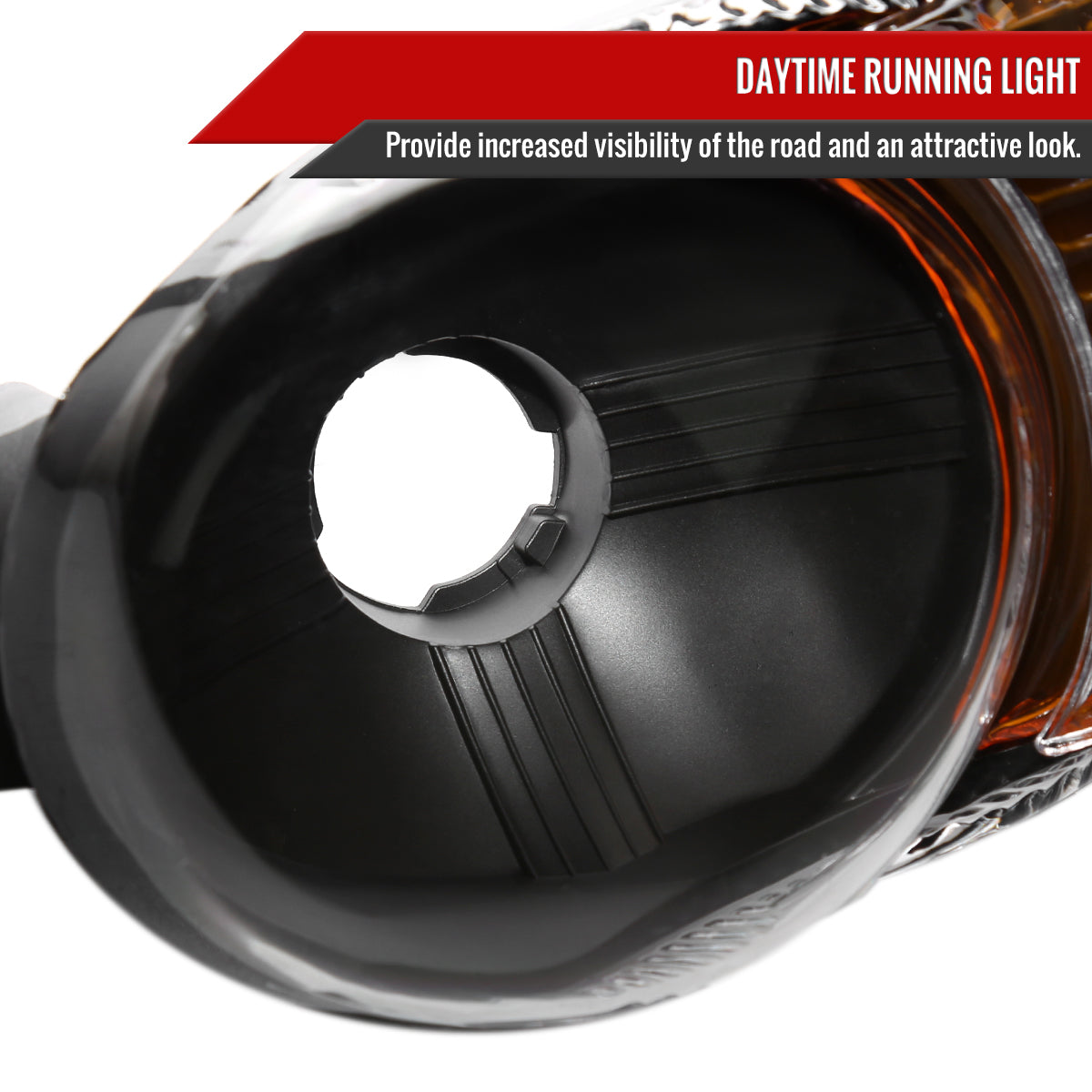 1999-2006 GMC Sierra/2007 Sierra Classic/2000-2006 Yukon XL Denali Factory Style Turn Signal Bumper Lights (Matte Black Housing/Clear Lens)