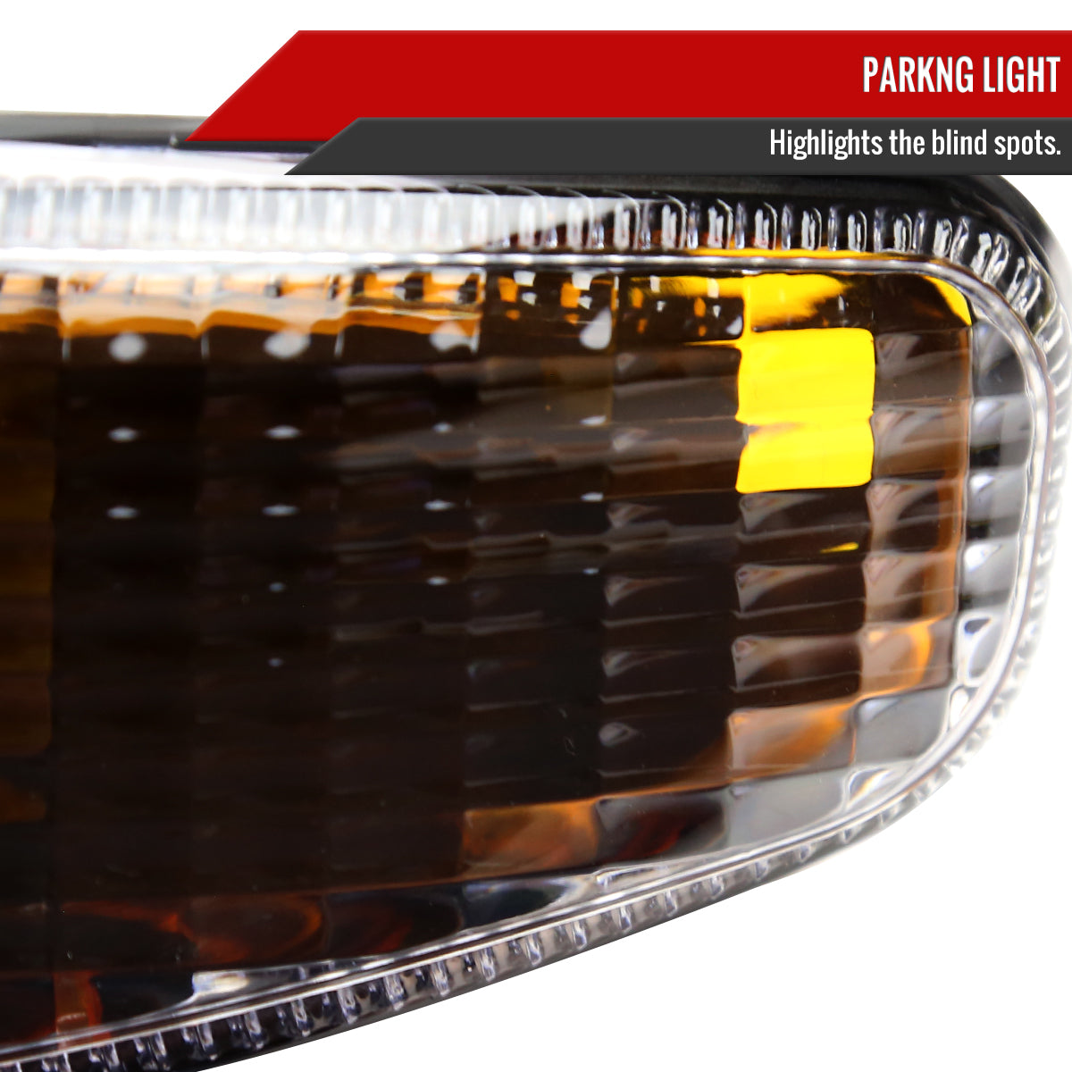 1999-2006 GMC Sierra/2007 Sierra Classic/2000-2006 Yukon XL Denali Factory Style Turn Signal Bumper Lights (Matte Black Housing/Clear Lens)