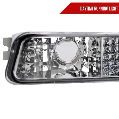 1999-2006 GMC Sierra/2007 Sierra Classic/2000-2006 Yukon/XL Factory Style Bumper Lights (Chrome Housing/Clear Lens)