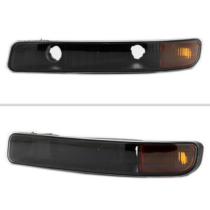 1999-2006 GMC Sierra/2007 Sierra Classic/2000-2006 Yukon/XL Factory Style Bumper Lights (Matte Black Housing/Clear Lens)