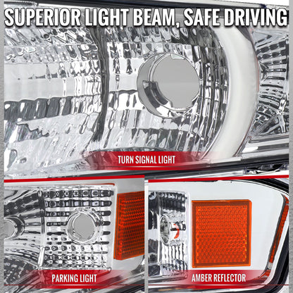 2005-2009 Ford Mustang Turn Signal Parking Lamp (Chrome Housing / Clear Lens)