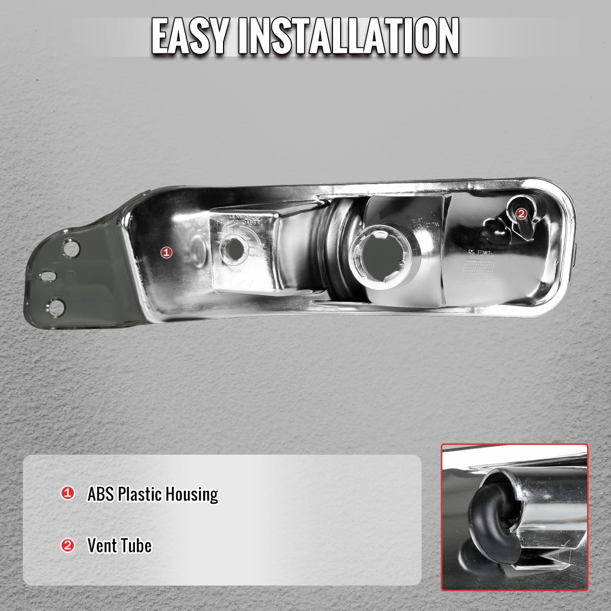 2005-2009 Ford Mustang Turn Signal Parking Lamp (Chrome Housing / Smoked Lens)