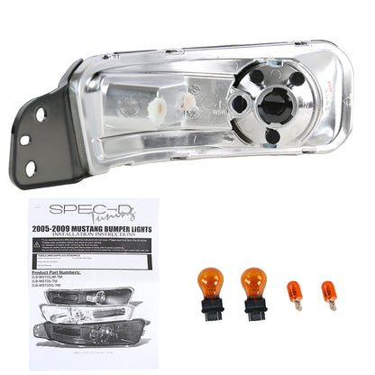 2005-2009 Ford Mustang Factory Style Bumper Lights (Chrome Housing/Smoked Lens)