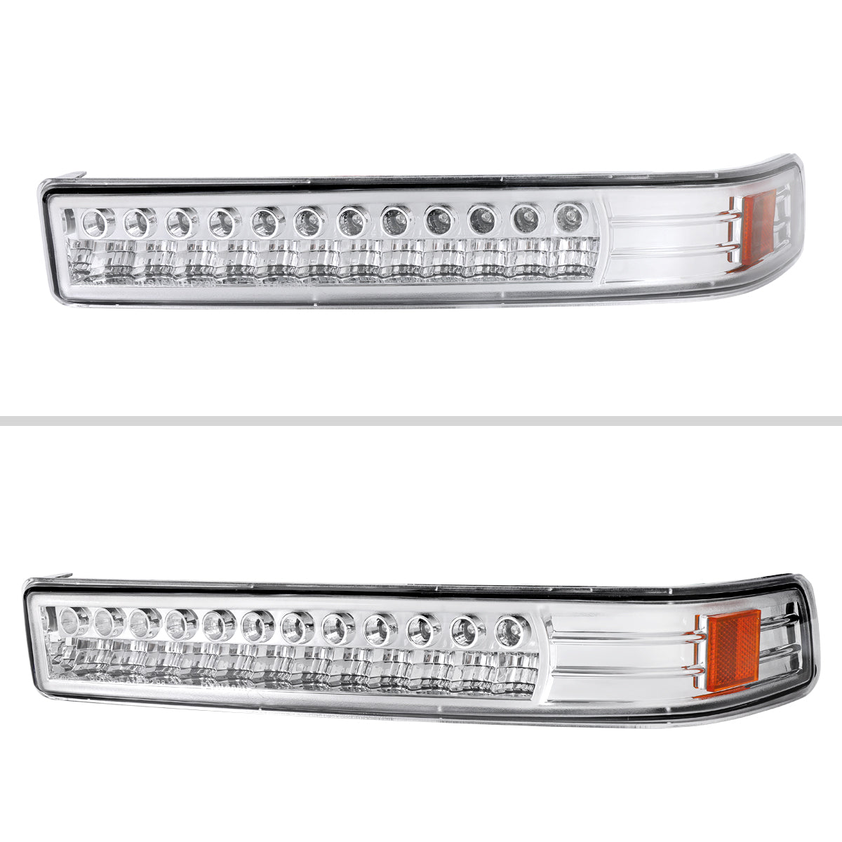 1998-2004 Chevrolet S10/ GMC Sonoma LED Bumper Lights (Chrome Housing/Clear Lens)