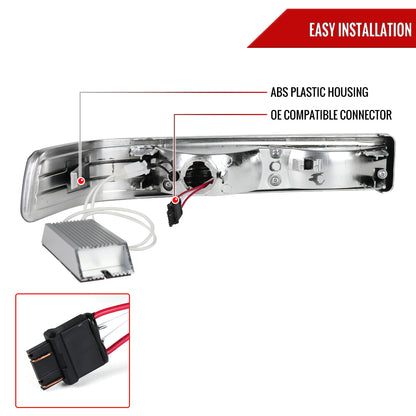 1998-2004 Chevrolet S10/ GMC Sonoma LED Bumper Lights (Chrome Housing/Smoked Lens)