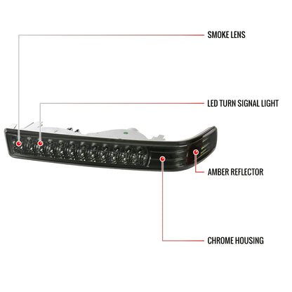 1998-2004 Chevrolet S10/ GMC Sonoma LED Bumper Lights (Chrome Housing/Smoked Lens)