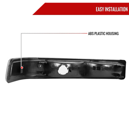 1998-2004 Chevrolet S10/ GMC Sonoma Bumper Lights (Matte Black Housing/Clear Lens)