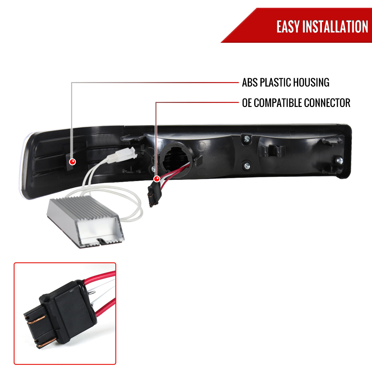 1998-2004 Chevrolet S10/ GMC Sonoma LED Bumper Lights (Matte Black Housing/Clear Lens)