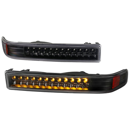 1998-2004 Chevrolet S10/ GMC Sonoma LED Bumper Lights (Matte Black Housing/Clear Lens)
