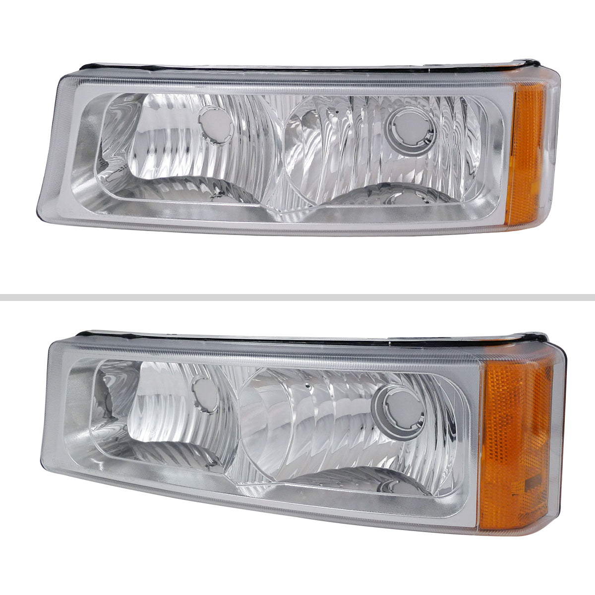 2002-2007 Chevrolet Silverado/Avalanche Bumper Lights (Chrome Housing/Clear Lens)