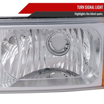 2002-2007 Chevrolet Silverado/Avalanche Bumper Lights (Chrome Housing/Clear Lens)