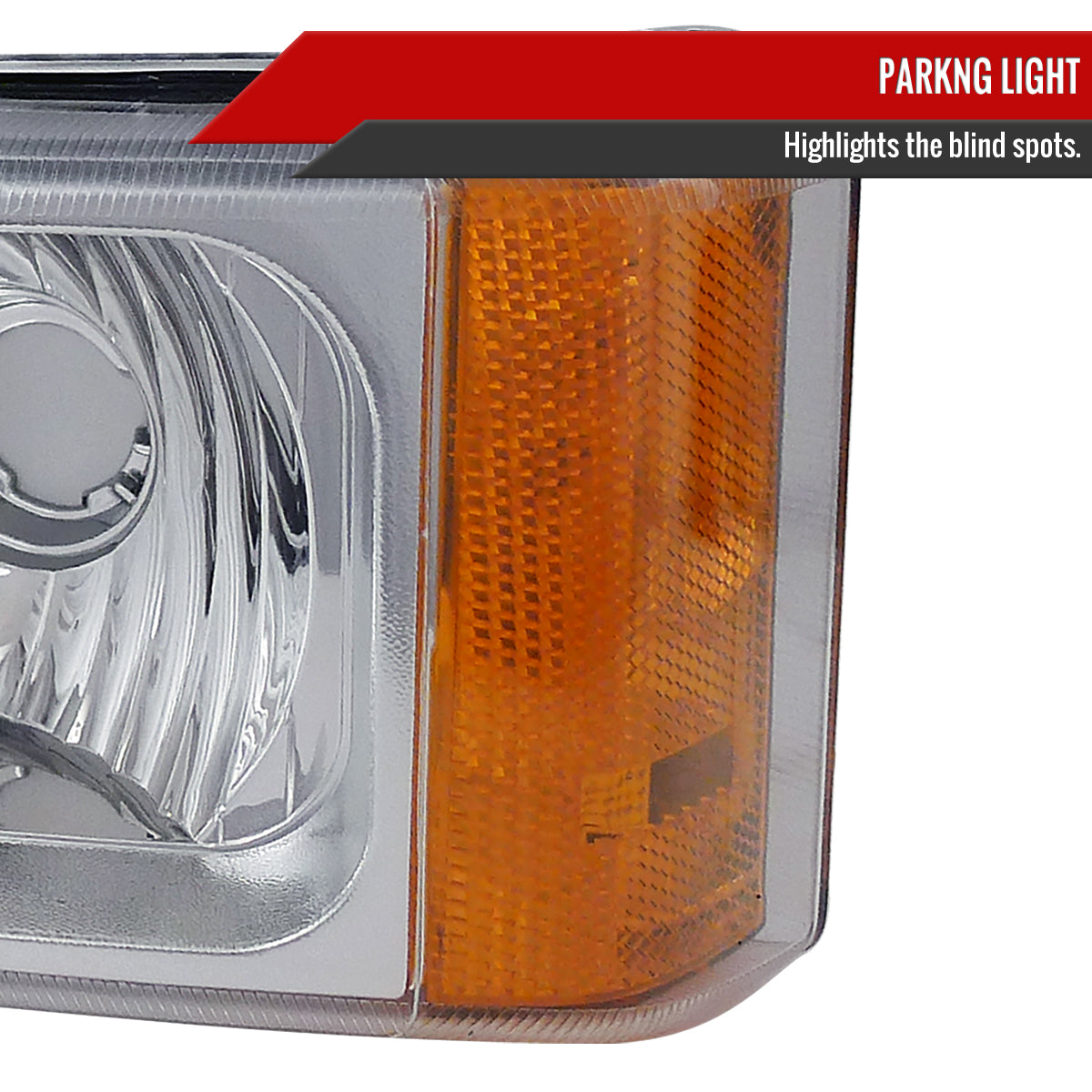 2002-2007 Chevrolet Silverado/Avalanche Bumper Lights (Chrome Housing/Clear Lens)