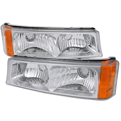 2002-2007 Chevrolet Silverado/Avalanche Bumper Lights (Chrome Housing/Clear Lens)