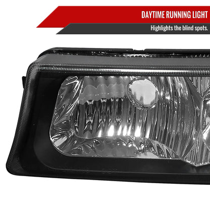2002-2007 Chevrolet Silverado/Avalanche Bumper Lights (Matte Black Housing/Clear Lens)