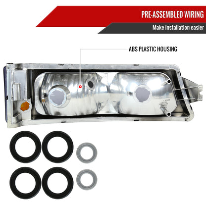 2002-2007 Chevrolet Silverado/Avalanche Bumper Lights (Matte Black Housing/Clear Lens)
