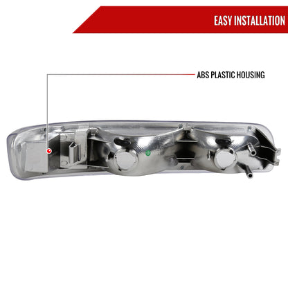 1999-2002 Chevrolet Silverado/ 2000-2006 Tahoe Suburban Bumper Lights (Chrome Housing/Clear Lens)