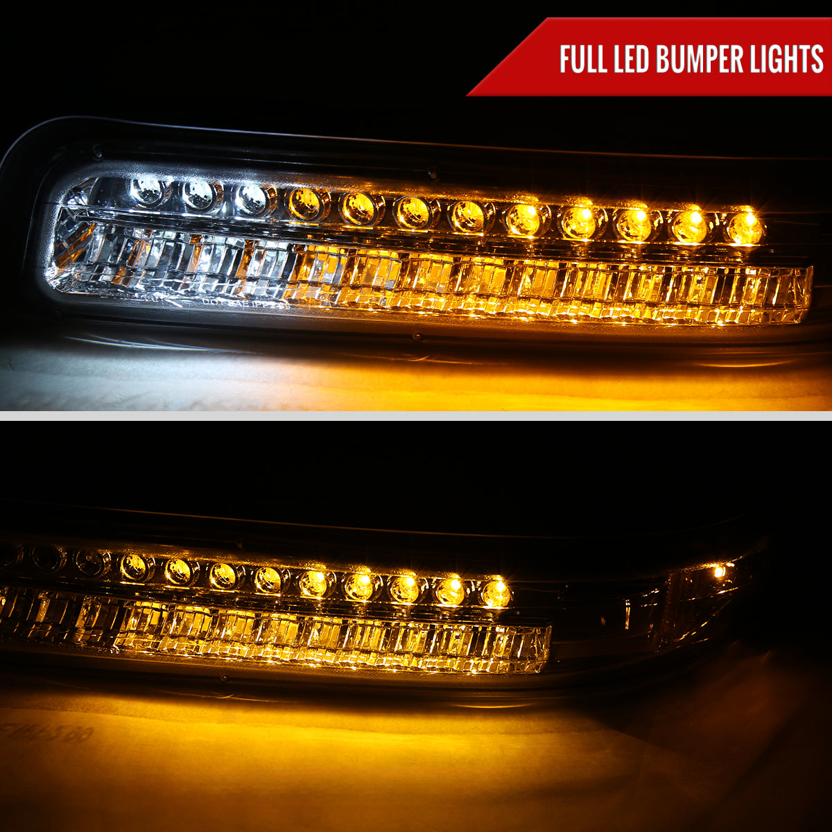1999-2002 Chevrolet Silverado/ 2000-2006 Tahoe Suburban LED Bumper Lights (Chrome Housing/Clear Lens)