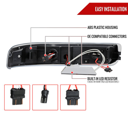 1999-2002 Chevrolet Silverado/ 2000-2006 Tahoe Suburban LED Bumper Lights (Chrome Housing/Smoked Lens)
