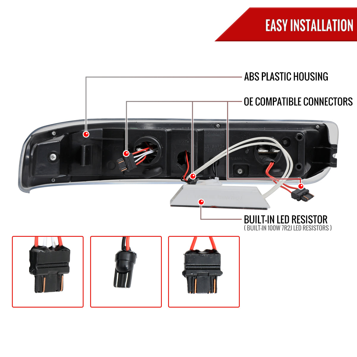 1999-2002 Chevrolet Silverado/ 2000-2006 Tahoe Suburban LED Bumper Lights (Matte Black Housing/Clear Lens)