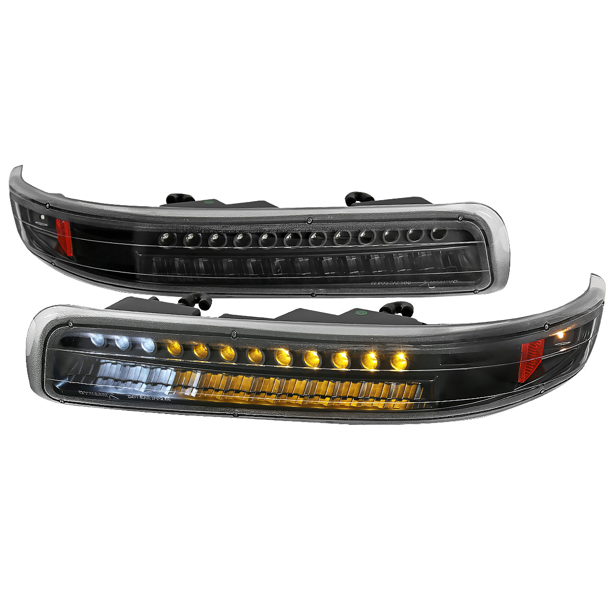1999-2002 Chevrolet Silverado/ 2000-2006 Tahoe Suburban LED Bumper Lights (Matte Black Housing/Clear Lens)