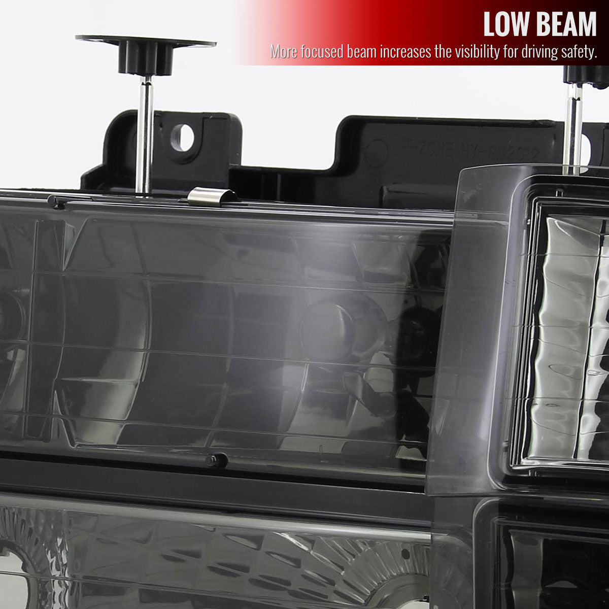 1994-1998 Chevrolet Silverado/Tahoe/Suburban/C10 Factory Style Headlights w/ Bumper & Corner Lights (Chrome Housing/Smoked Lens)