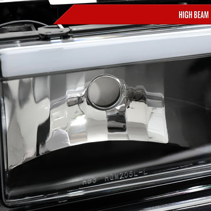 1994-1998 GMC C10 / C/K / Suburban / Sierra / Yukon  LED Bar Factory Style Headlights, Corner Lights, and Bumper Lights (Matte Black Housing/Clear Lens)