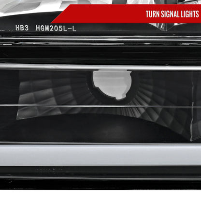 1994-1998 GMC C10 / C/K / Suburban / Sierra / Yukon  LED Bar Factory Style Headlights, Corner Lights, and Bumper Lights (Matte Black Housing/Clear Lens)