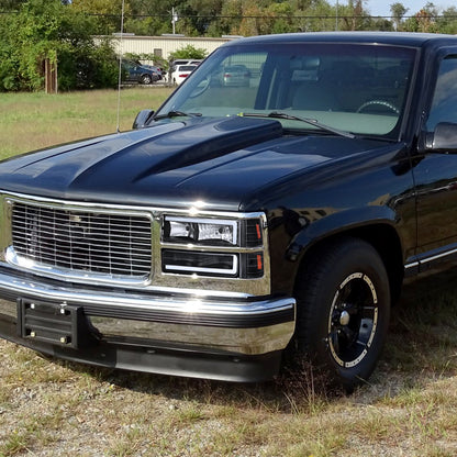 1994-1998 GMC C10 / C/K / Suburban / Sierra / Yukon  LED Bar Factory Style Headlights, Corner Lights, and Bumper Lights (Matte Black Housing/Clear Lens)
