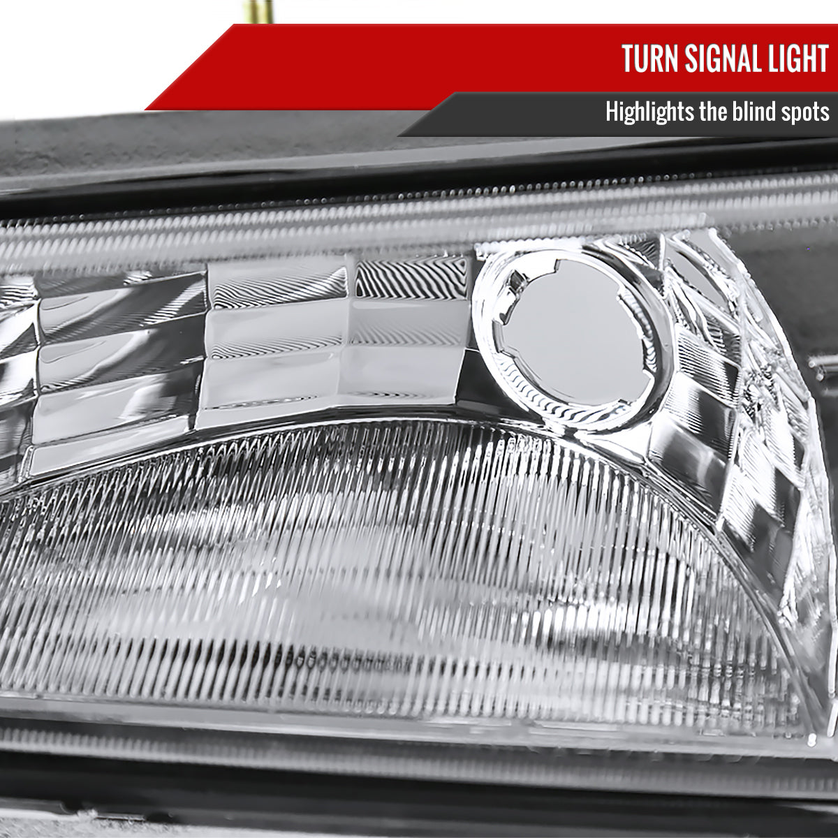 2002-2006 Chevrolet Avalanche 1500/2500 Factory Style Headlights w/ Bumper Signal Lights (Chrome Housing/Clear Lens)