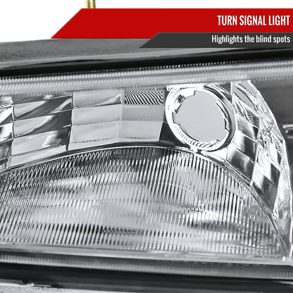 2002-2006 Chevrolet Avalanche 1500/2500 Factory Style Headlights w/ Bumper Signal Lights (Chrome Housing/Clear Lens)