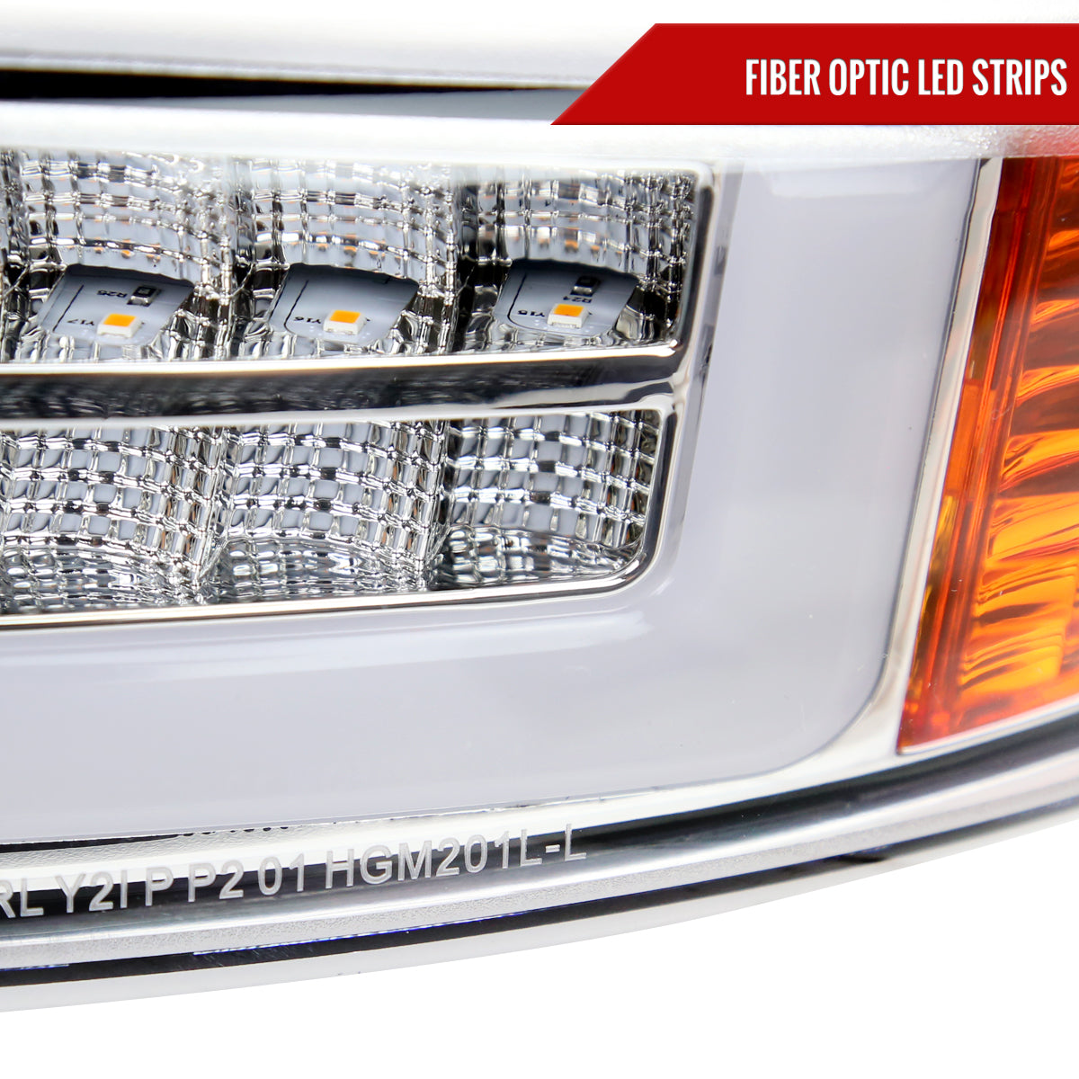 1999-2006 GMC Sierra Denali/2007 Sierra Classic Denali/2000-2006 Yukon/XL Denali Factory Style Headlights with LED Sequential Turn Signal Bumper Lights (Chrome Housing/Clear Lens)