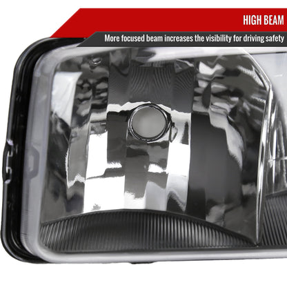 1999-2006 GMC Sierra 1500/2500/3500 Denali/2000-2006 Yukon/Yukon XL Denali Factory Style Headlights and Bumper Lights (Matte Black Housing/Clear Lens)