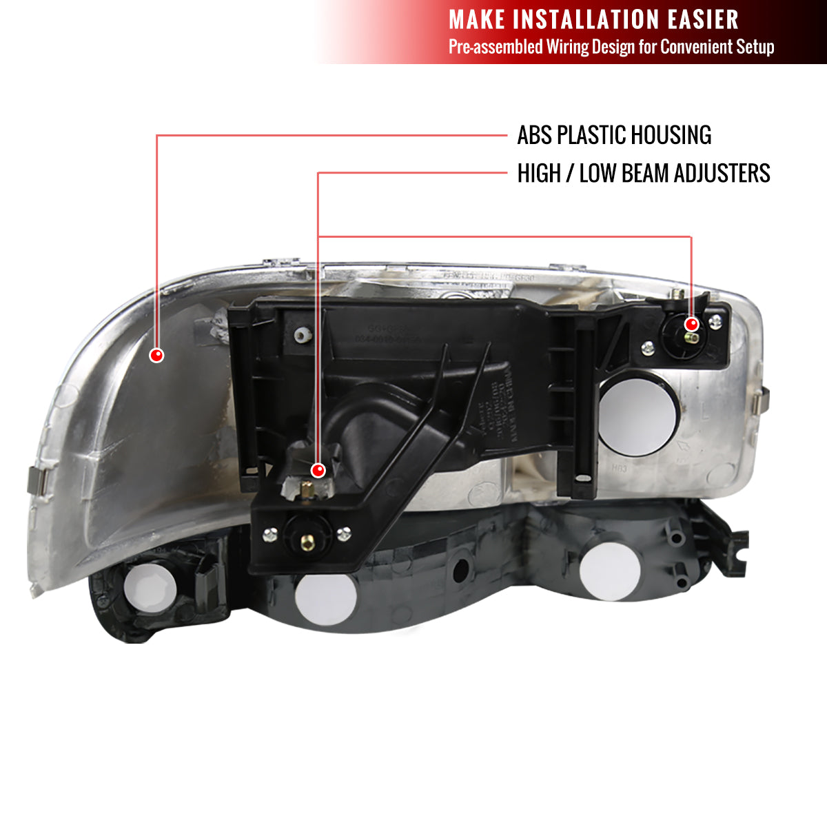 1999-2007 GMC Sierra/ 2000-2006 Yukon/Yukon XL Factory Style Crystal Headlights w/ Amber Reflector & Bumper Lights (Chrome Housing/Smoked Lens)