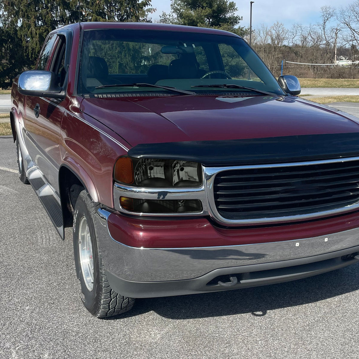 1999-2006 GMC Sierra/2007 Sierra Classic/2000-2006 Yukon/XL Factory Style Headlights and Bumper Lights with Amber Reflector (Matte Black Housing/Smoked Lens)