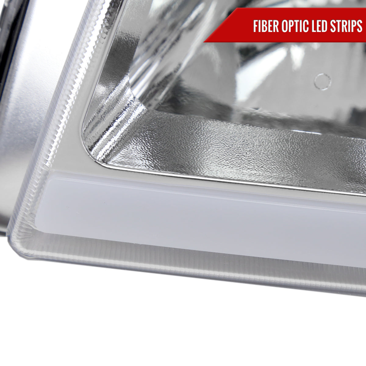 2003-2007 Chevrolet Silverado /2002-2006 Chevrolet Avalanche LED Bar Factory Style Headlights (Chrome Housing/Clear lens)