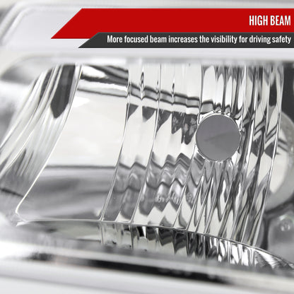 2002-2006 Chevrolet Avalanche/ 2003-2007 Silverado LED Bar Factory Style Headlights & Bumper Lights (Chrome Housing/Clear Lens)