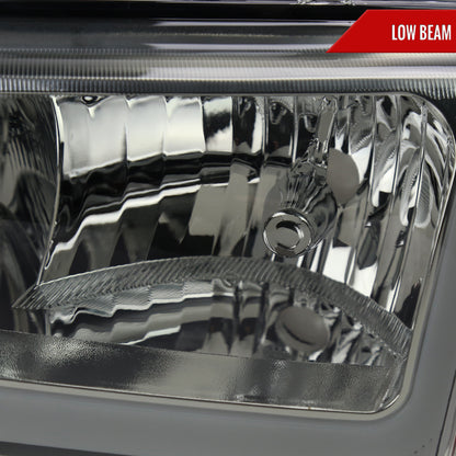 2003-2007 Chevrolet Silverado /2002-2006 Chevrolet Avalanche LED Bar Factory Style Headlights (Chrome Housing/Light Smoked lens)