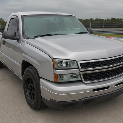 2003-2007 Chevrolet Silverado /2002-2006 Chevrolet Avalanche LED Bar Factory Style Headlights (Chrome Housing/Light Smoked lens)